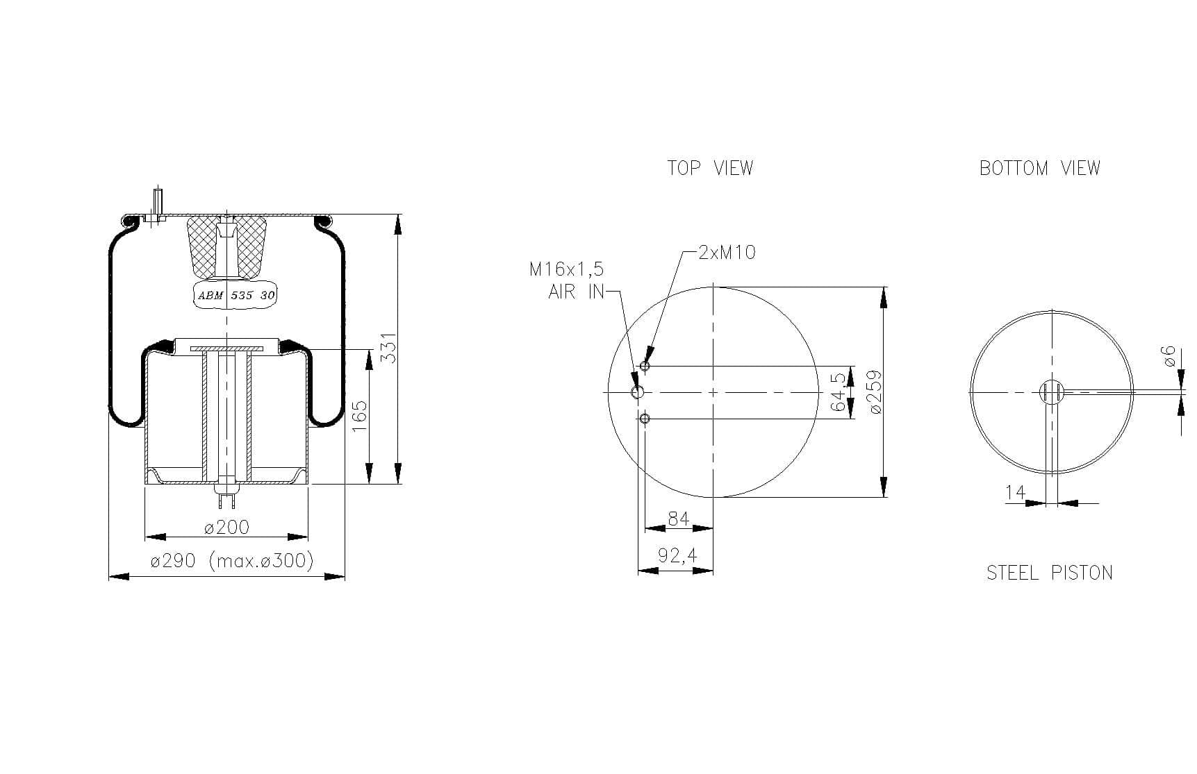 2450.jpg Пневморессора VOLVO 4713NP02 ABM535-30-D10 — изображение 1