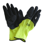 Перчатки заливная ладонь нейлон чёрно/салатовые